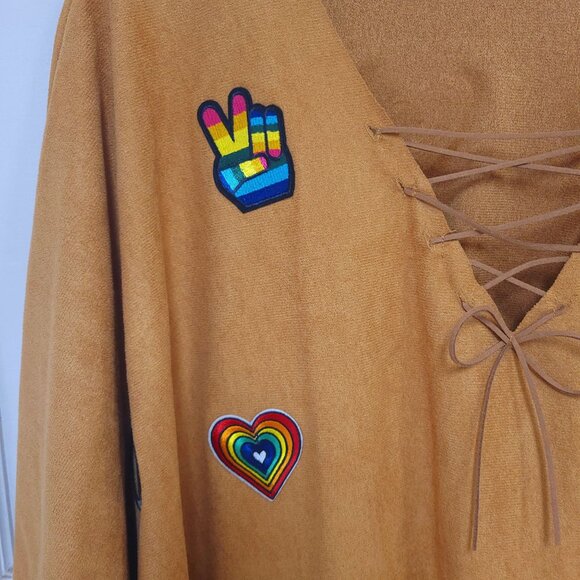 Spirit Adult Free Spirit Babe hippie Halloween costume poncho only - Picture 7 of 14